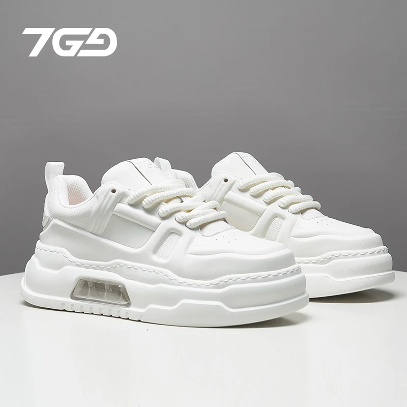 24517 7GG春季新款潮流百搭小白鞋潮牌气垫舒适休闲鞋男士潮鞋