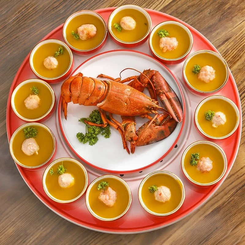网红酒店餐盘特色干冰大龙虾盘子帝王蟹三部曲创意龙腾四海餐具碗