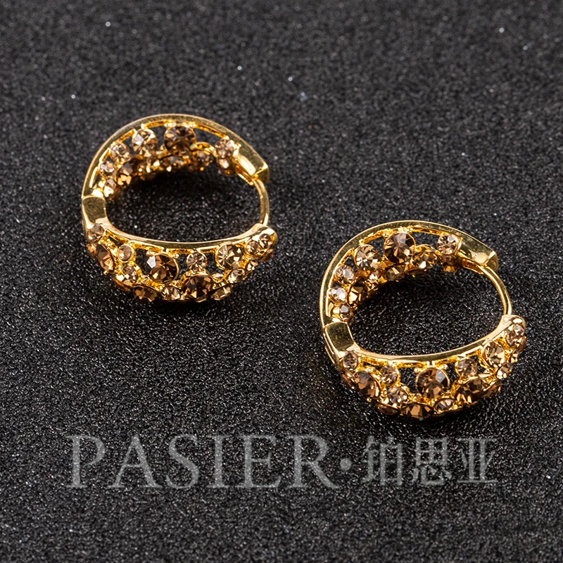 合金合成锆石耳饰  立方氧化锆 [佳人] 耳环BD1866香槟