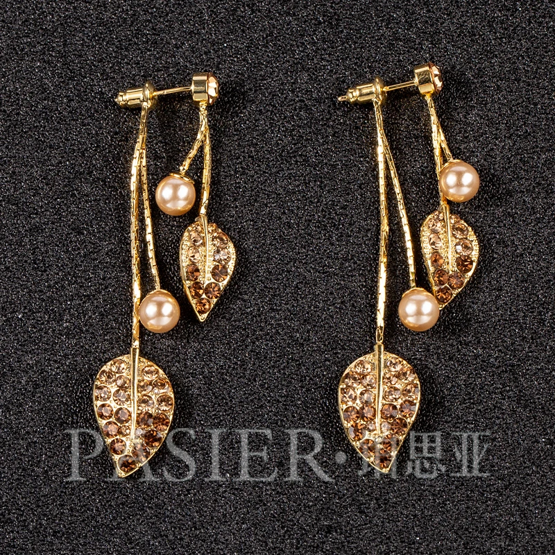 铜合金合成锆石耳饰 合金 立方氧化锆  铂思亚 [新柔] BD1895