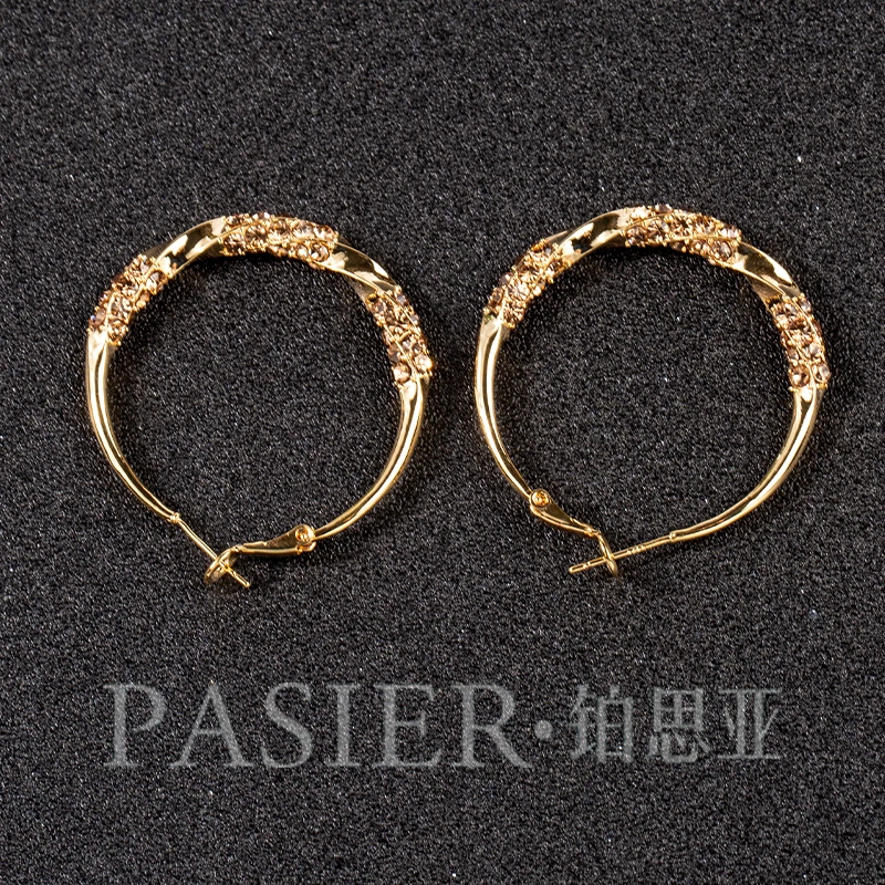 合金合成锆石耳饰 立方氧化锆  [惜文] 耳环 BD1126香槟