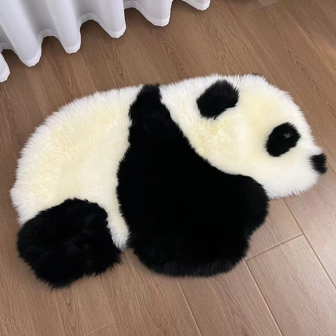 吉羊冬季网红动漫卡通熊猫动物造型地垫地毯熊猫装饰地毯加厚挂毯