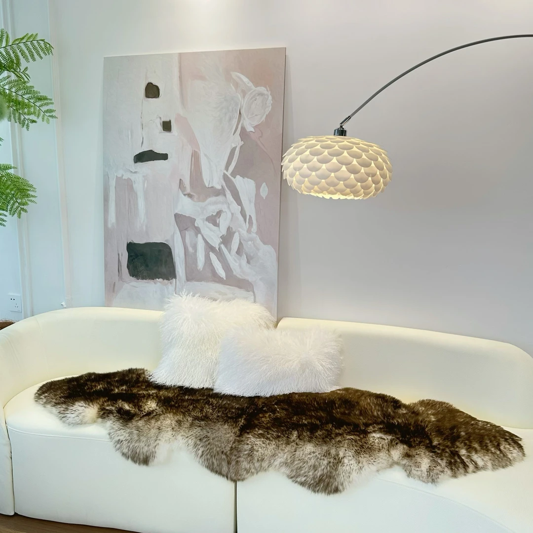 阿拉斯加澳新轻奢沙发羊皮优质地毯爬毯摇椅毯飘窗毯坐垫绒毛毯