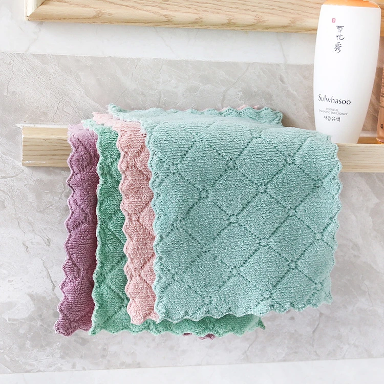 家用双色抹布多功能厨房清洁懒人抹布珊瑚绒不沾油不掉毛洗碗布