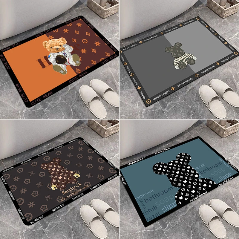 浴室速干软硅藻地垫卡通吸水防滑橡胶脚垫厨房卫生间门口地垫门垫