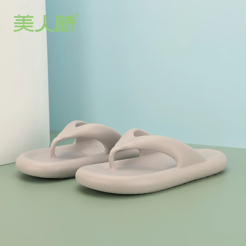 美人桥新款人字拖EVA厚底不吸水情侣户外沙滩男式人字拖鞋夏夹脚