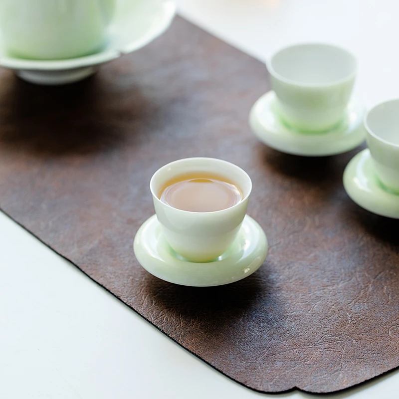 赞朴手绘雾绿初晴杯陶瓷茶杯品茗杯家用小清新主人杯单杯个人用
