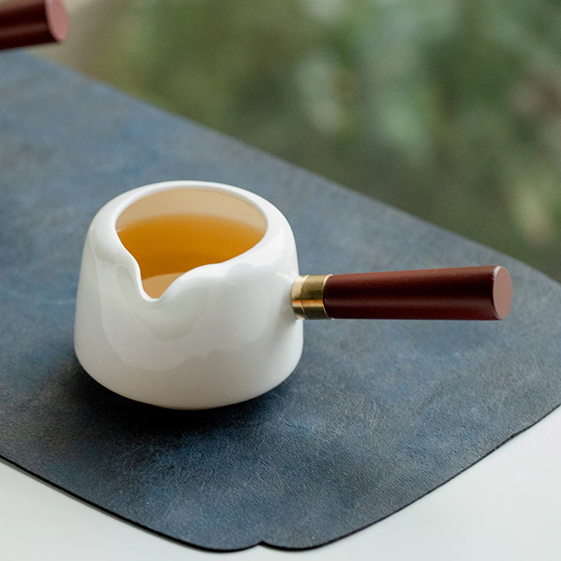 赞朴羊脂玉侧把壶公道杯德化白瓷陶瓷茶海分茶器功夫匀杯分茶器