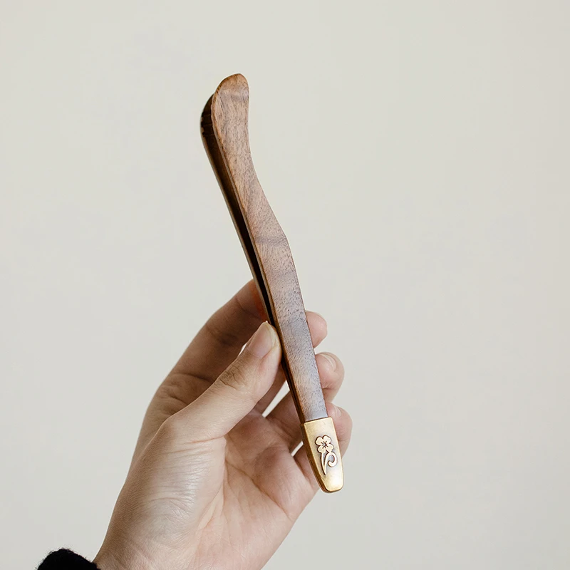 赞朴胡桃木茶夹茶叶茶杯茶夹子镊子泡茶工具茶具配件用品茶道