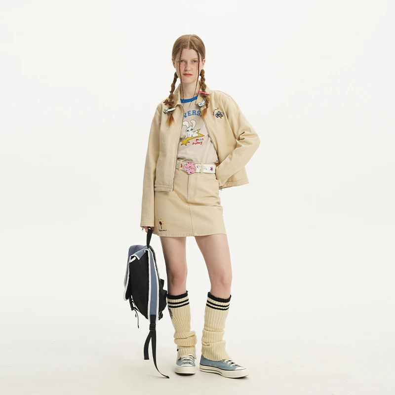 TIPSEVEN 原创设计春季工装刺绣立挺夹克外套小刺绣双色两版2024