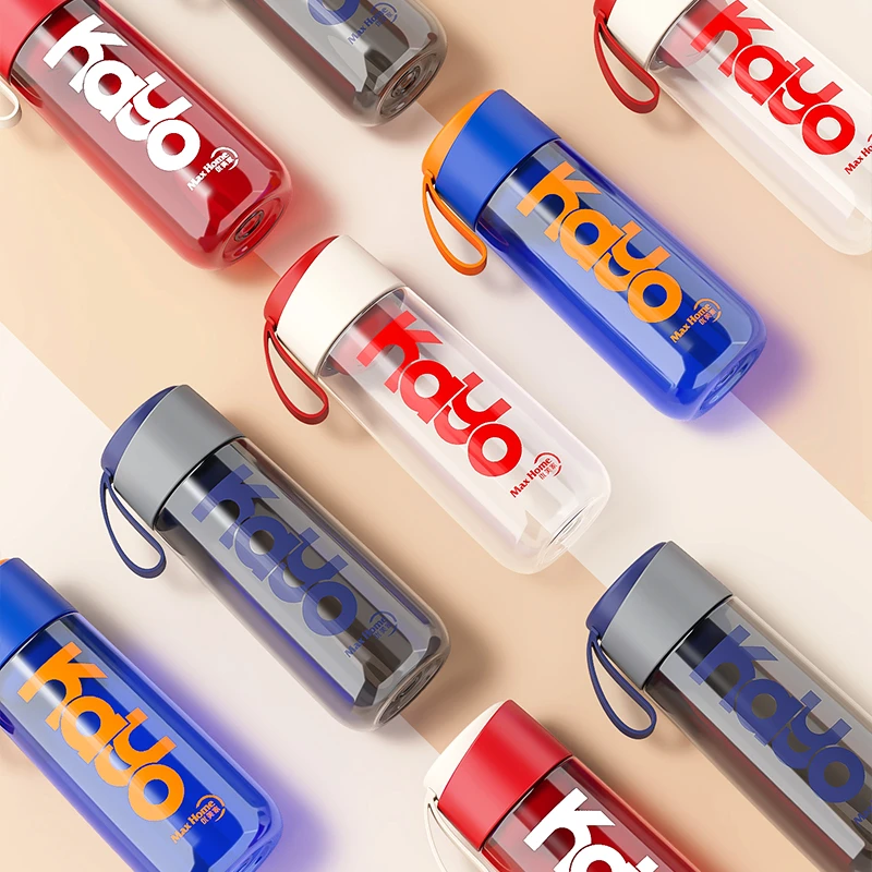 优美家运动水杯情侣学生简约防摔耐高温便携提手时尚户外健身水壶