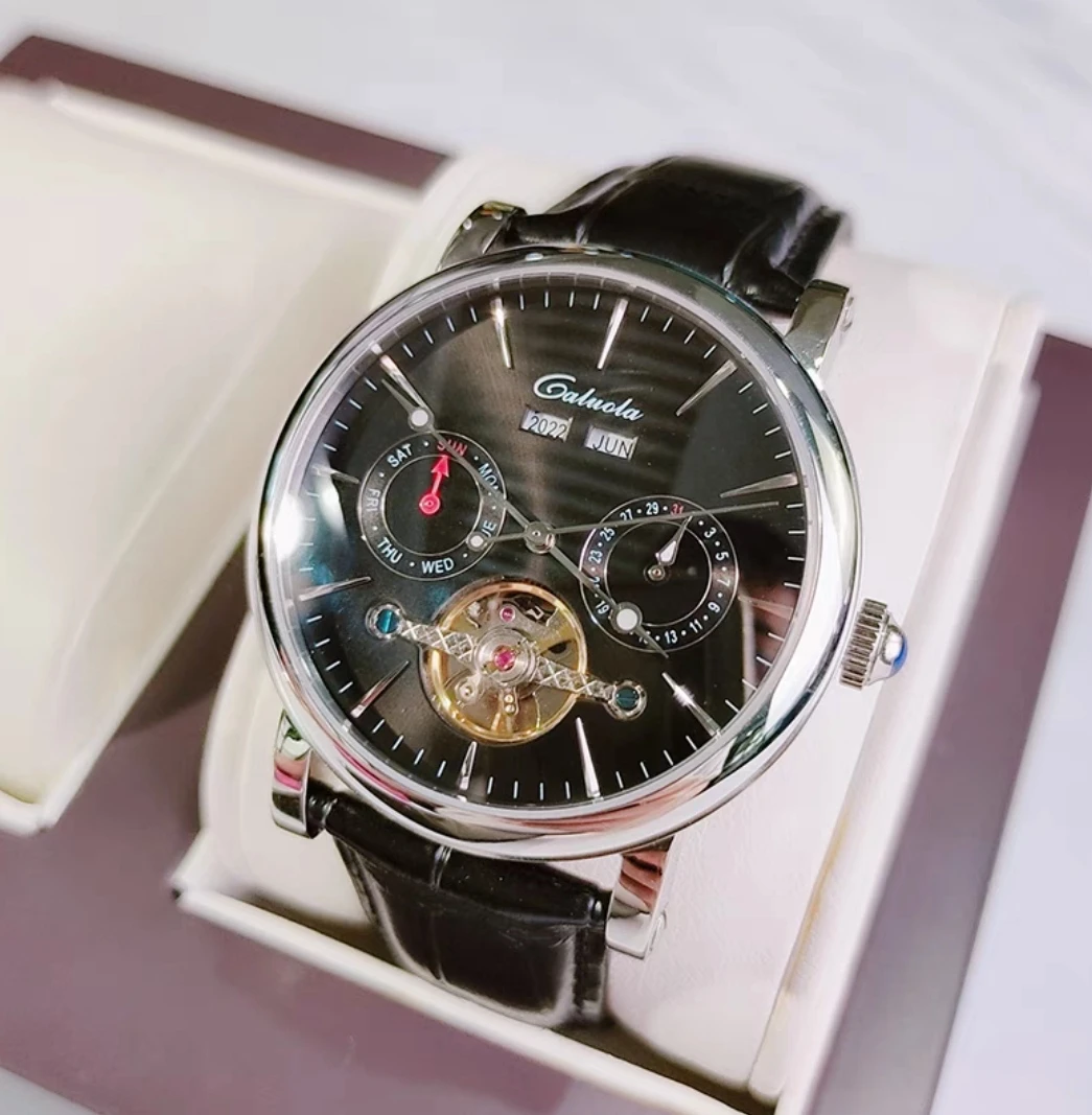 卡罗莱腕表品牌档全自动机械表防水男士手表手表男款帅气钢带时尚