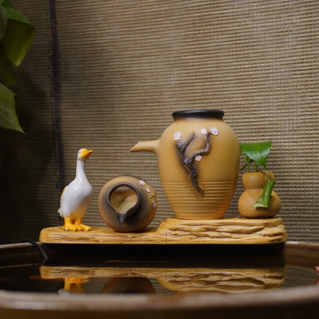 楚汉听香福气满满双流水过滤增氧种绿植物古法养鱼瀑布生态造景