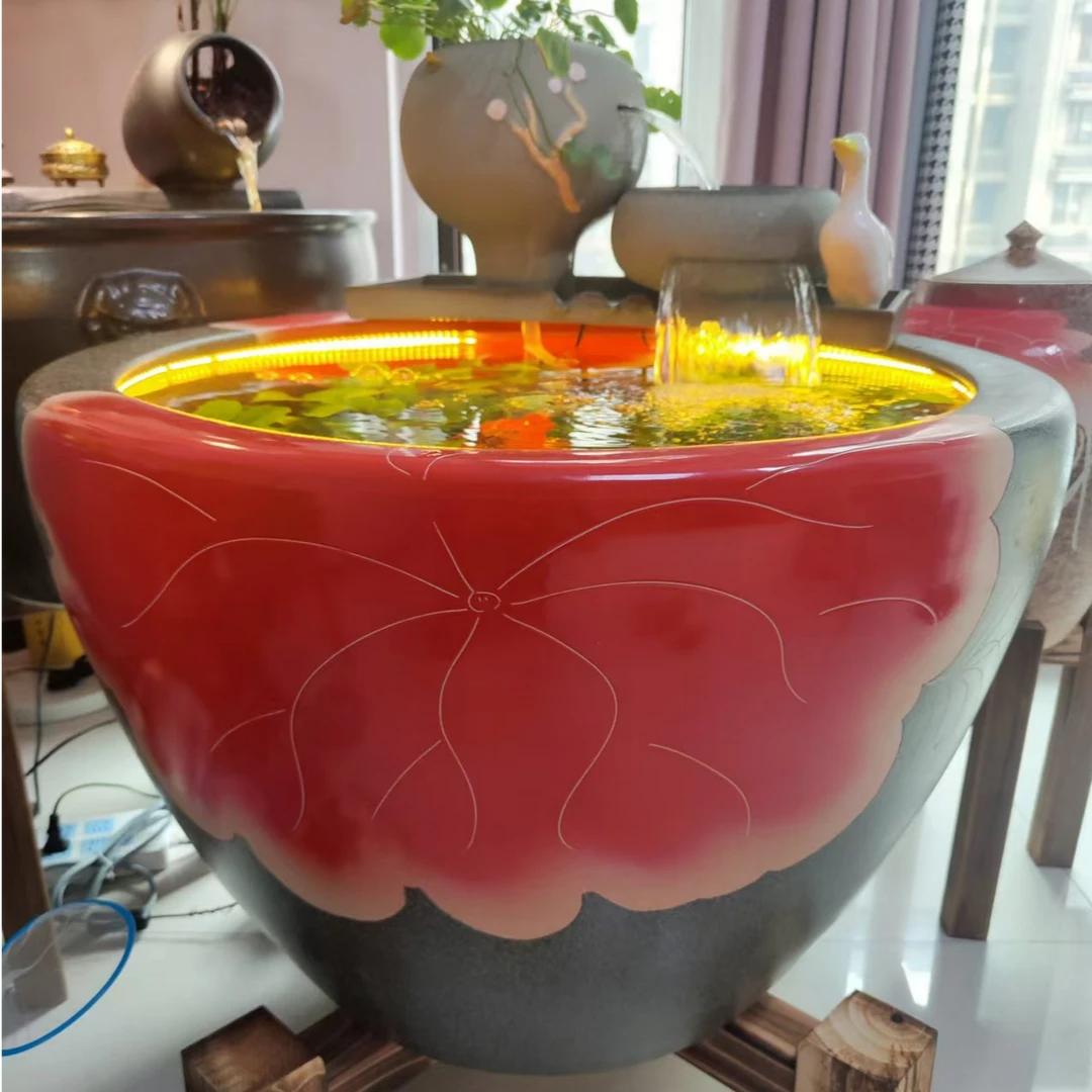楚汉听香成套古法养鱼53-73缸流水含缸水草过滤材料灯带绿植