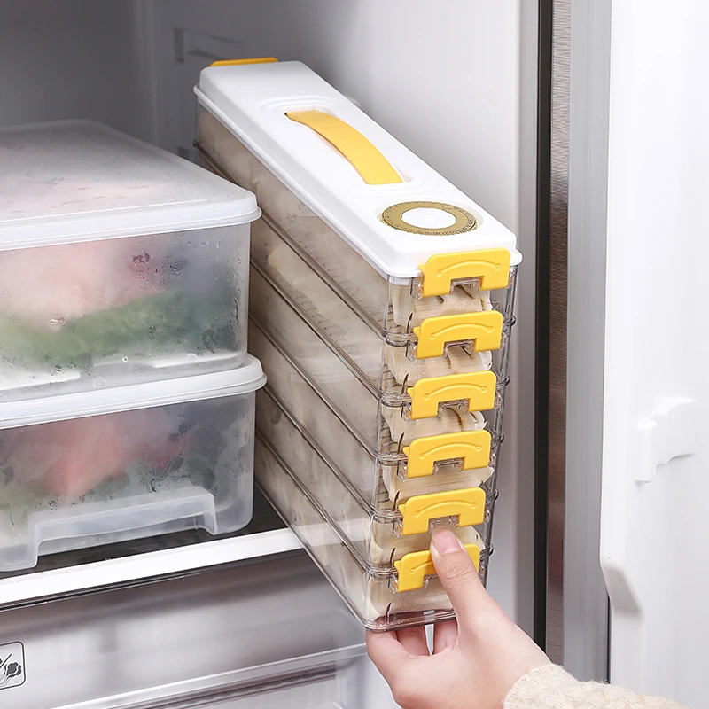 饺子盒家用夹缝厨房冰箱侧门馄饨盒密封保鲜速冻冷冻专用收纳盒