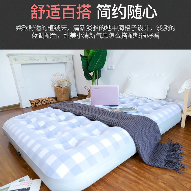 露营折叠床充气床简约双人多人家用户外充气耐磨折叠床垫加厚加大