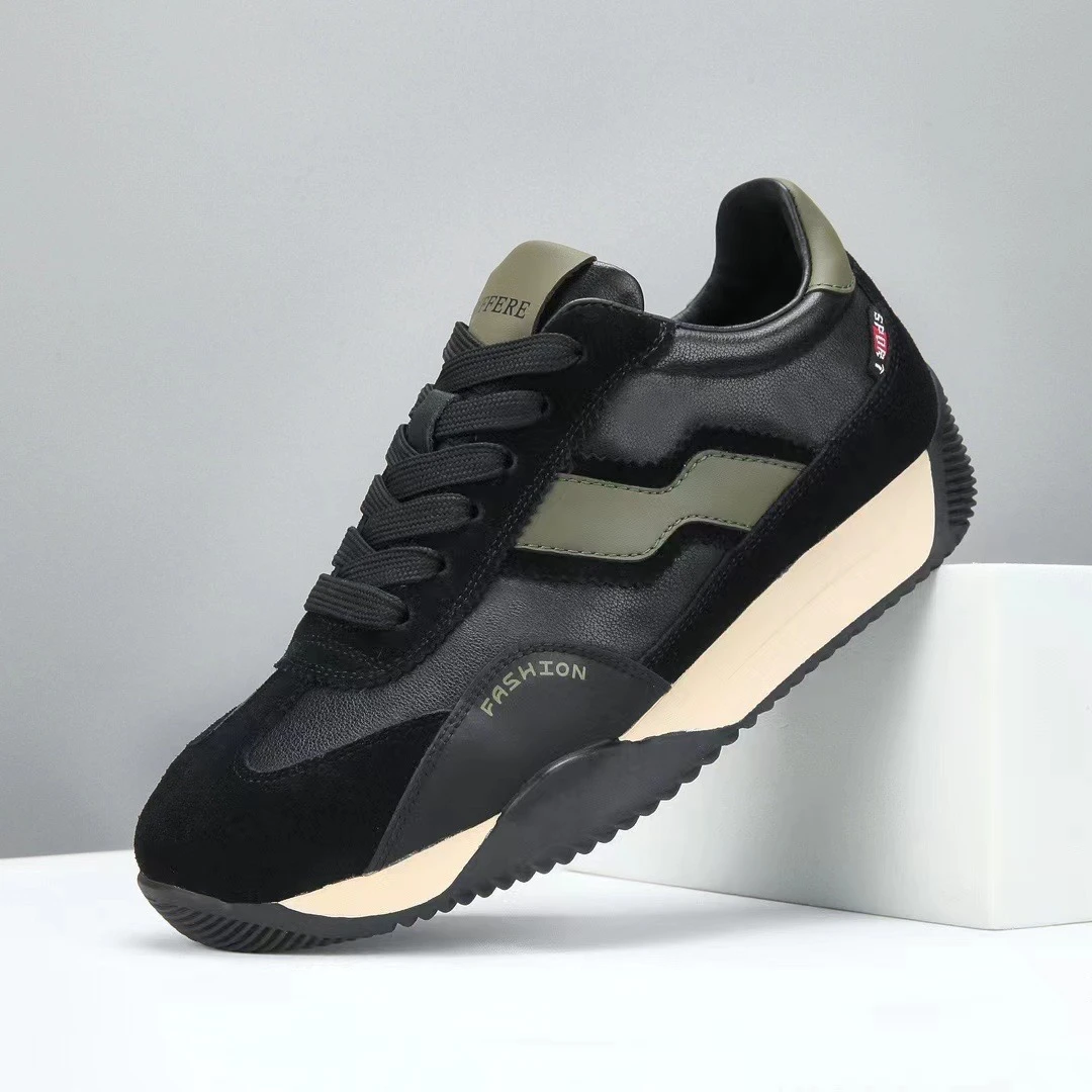 2025新款真皮男鞋头层牛皮透气男士鞋休闲鞋时尚百搭低帮阿甘鞋