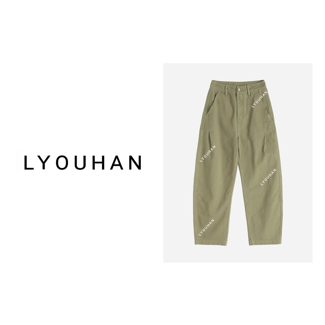 LY/月月不吃鱼 秋冬极简风小众显瘦水洗棉布加绒牛仔裤 2310A1555