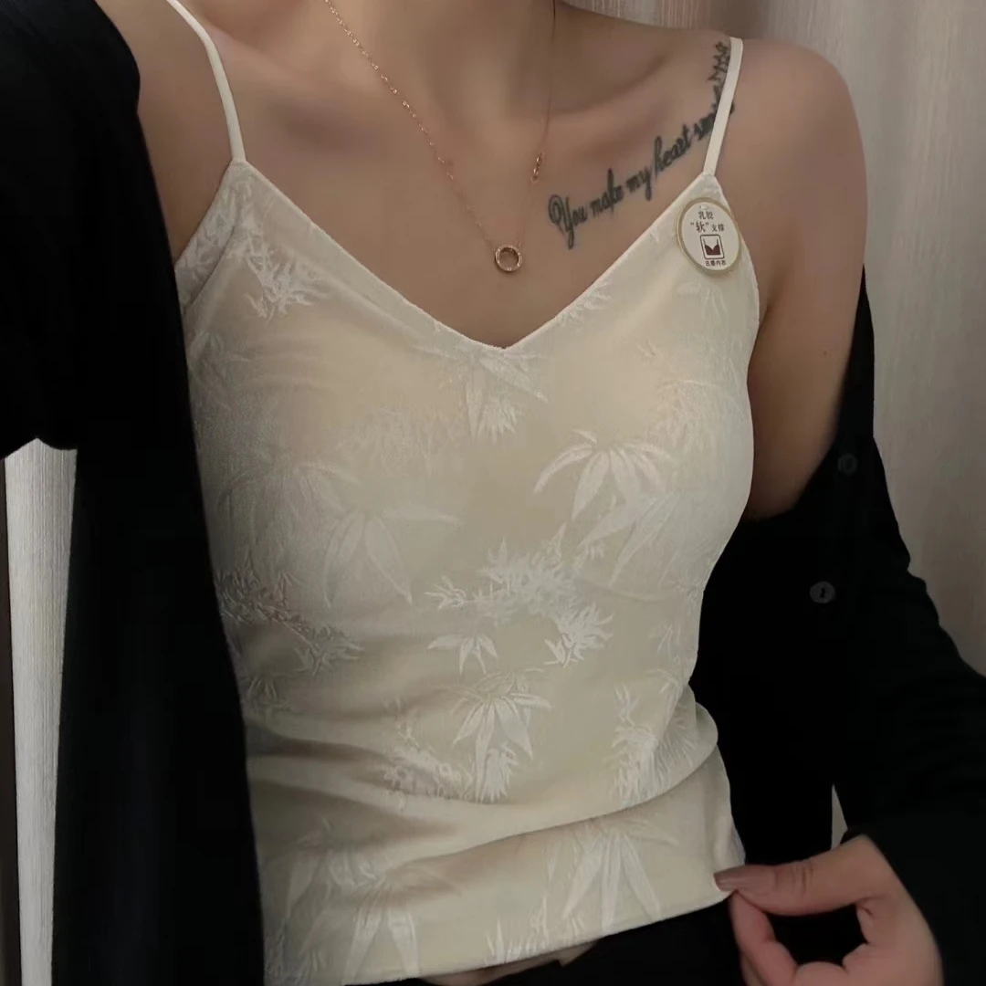 新款丝绒吊带背心女秋冬内搭打底衫性感外穿无袖抹胸上衣潮