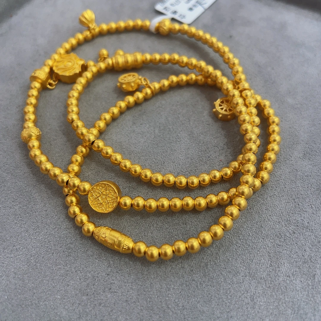 足金999 古法美满莲莲手串-金金专属