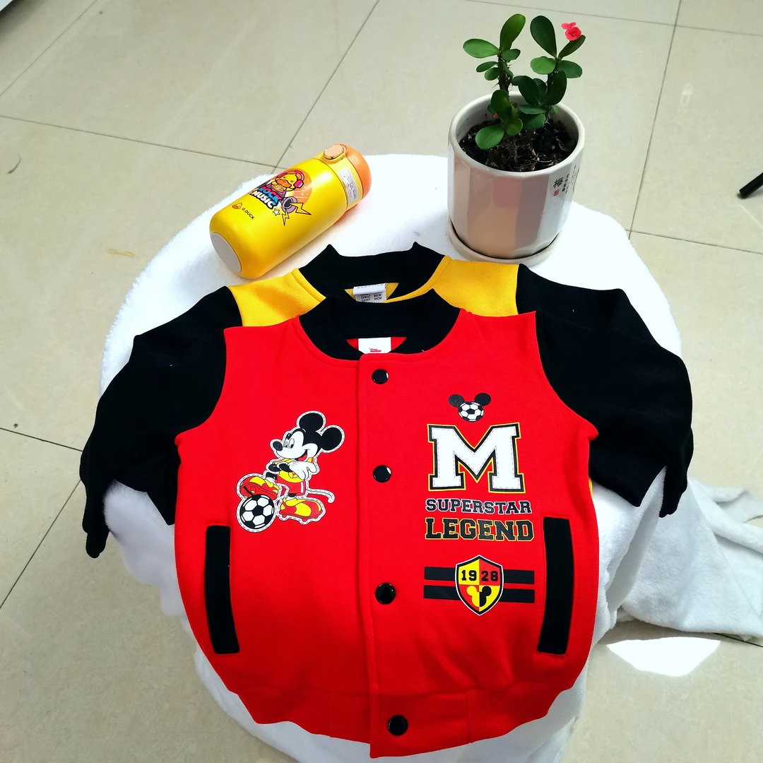 儿童外贸货尾单棒球服外套上衣大童棒球服针织宝宝春秋运动蓝色