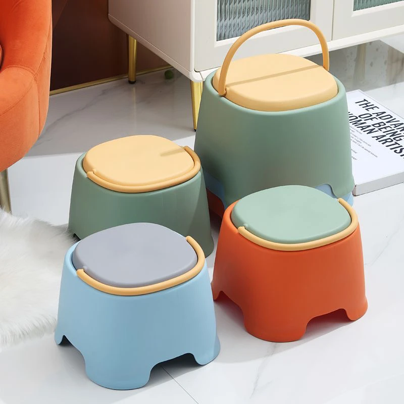 带提手加厚塑料小椅子家用换鞋凳踏脚凳防滑小板凳幼儿园宝宝矮凳