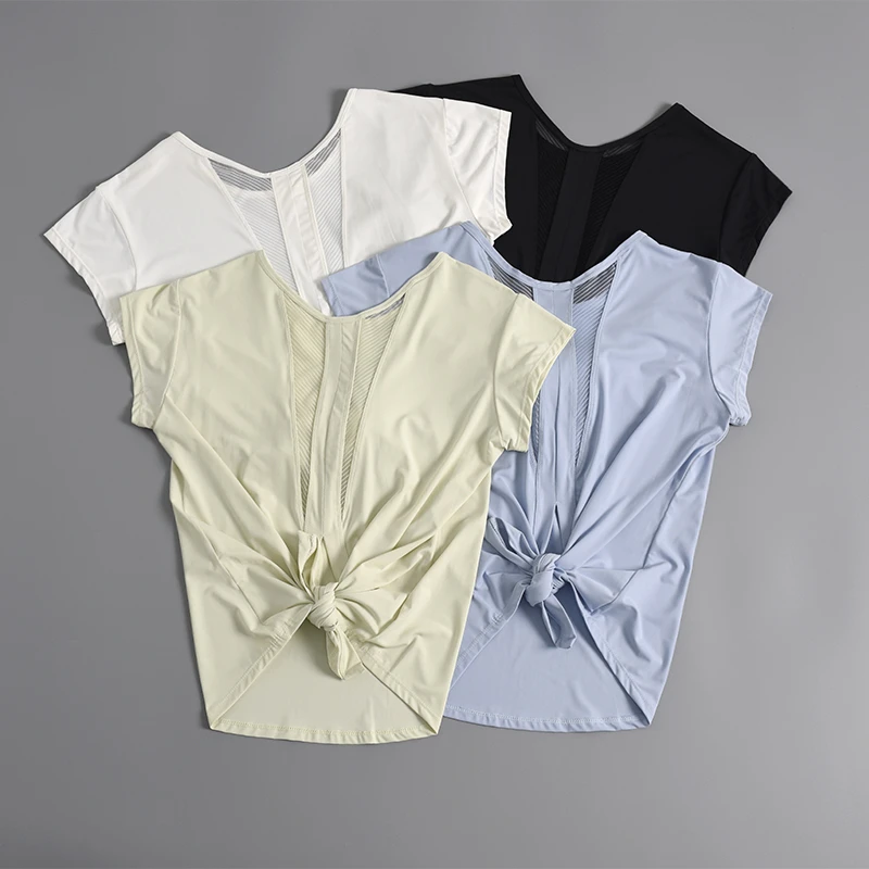 运动上衣女宽松短袖瑜伽服夏季2023新款速干显瘦跑步健身T恤罩衫