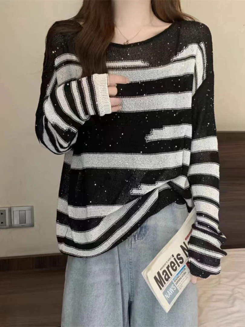 X0732高考毕业季长袖设计师百搭针织衫
