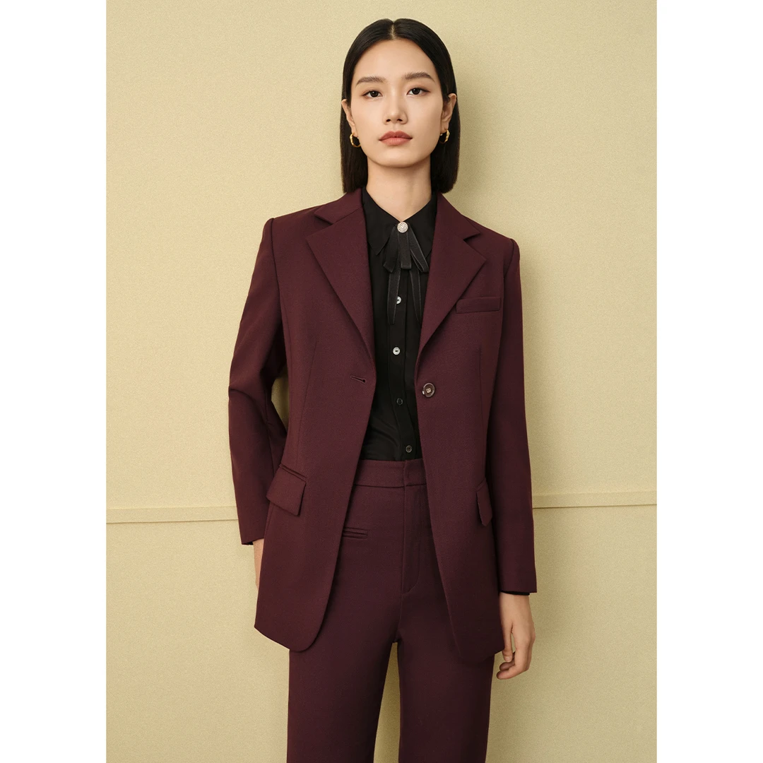 【商场同款】曼德诗绵羊毛混纺西装秋冬修身西服外套M423305718