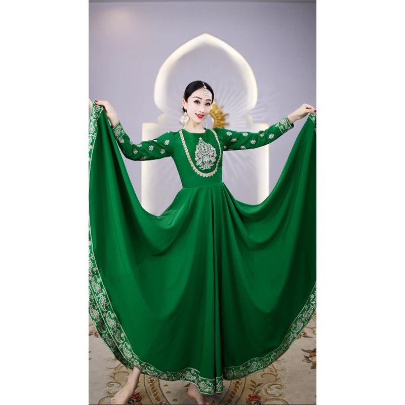 A3612依曼异域风情印度舞服民族风女装新疆舞刺绣安娜连衣裙