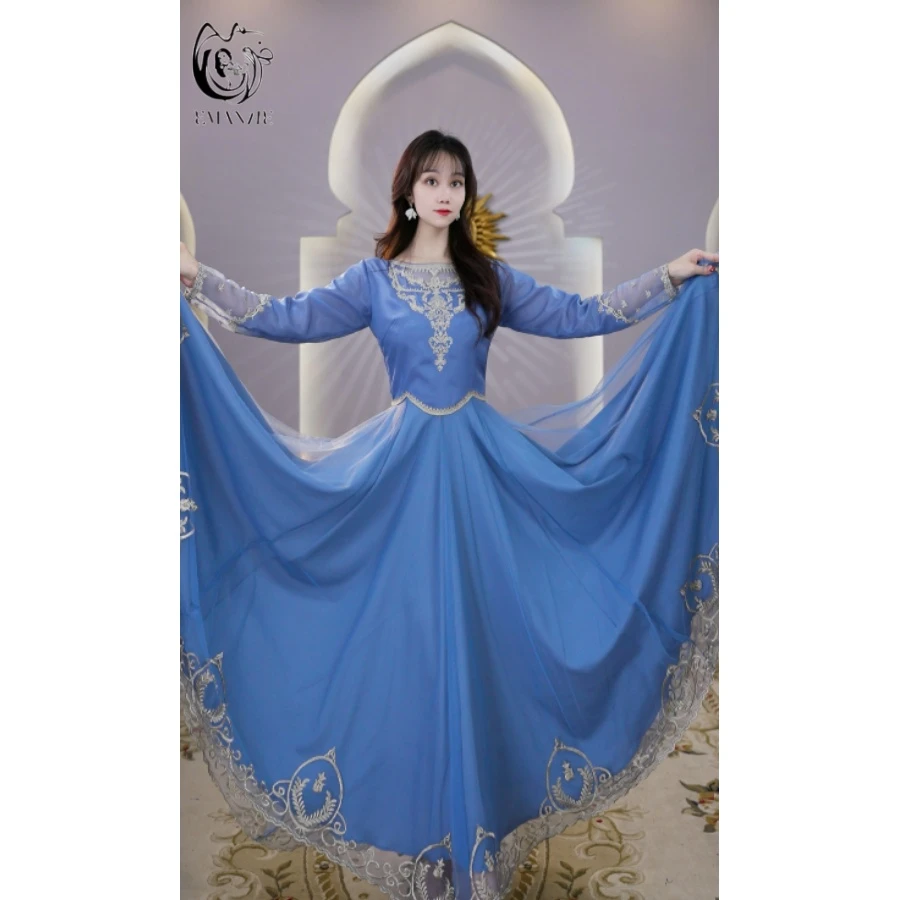 依曼之舞A2568异域风情新疆舞蹈服装连衣裙女装大摆裙720度大摆