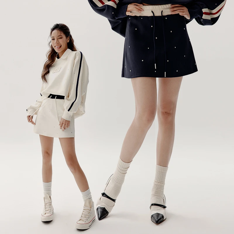 「PINPINPLUS」烫钻A字短裙3A35351AYP