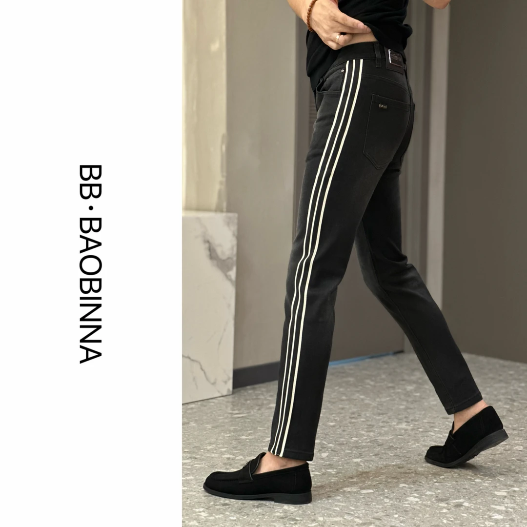 小野· 男装 | "立体剪裁" 时尚侧织带款式牛仔裤 7602