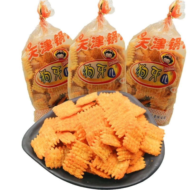 80后怀旧零食品小米锅巴天津特产龙康牌狗牙儿锅巴烧烤味