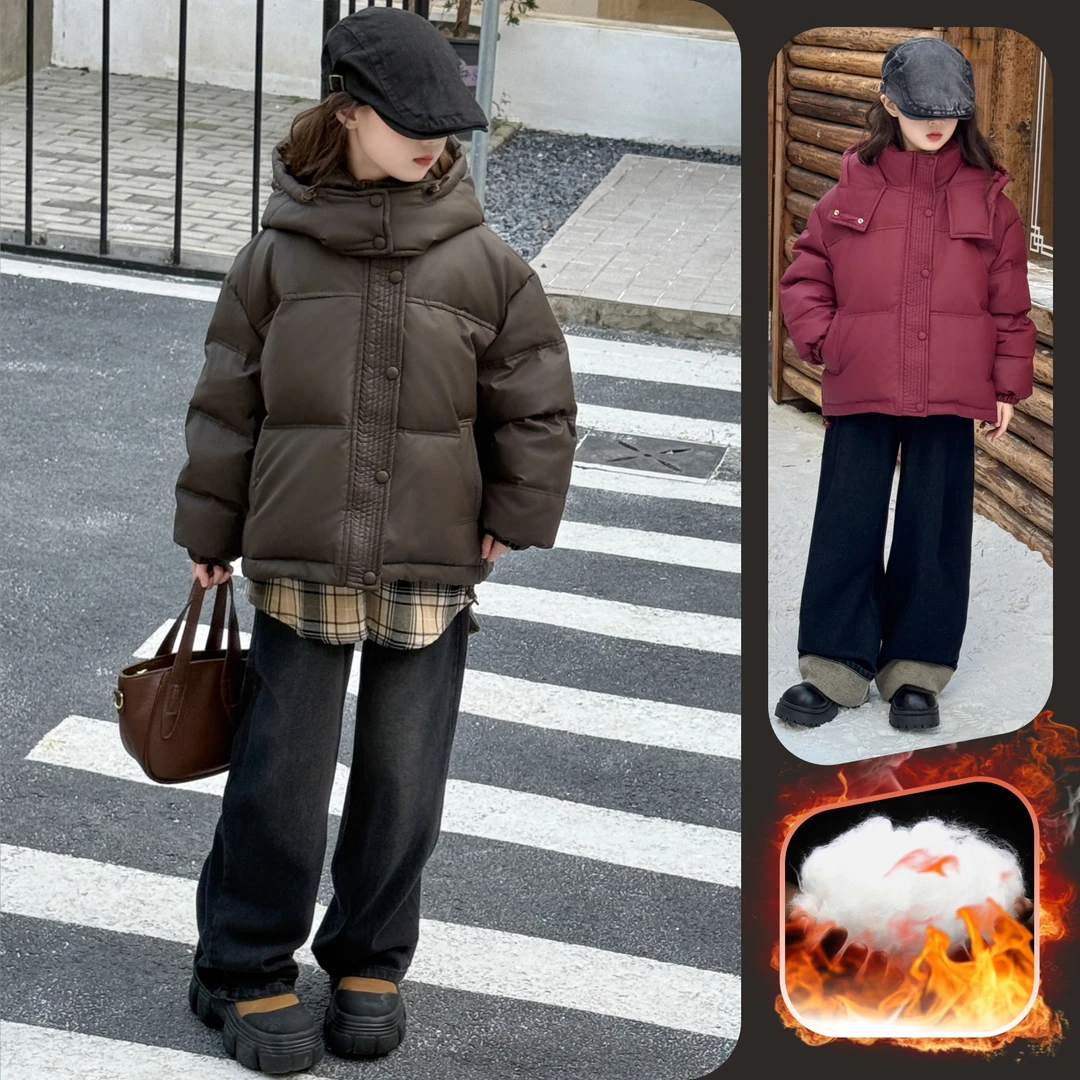 女童加厚免洗棉服外套中大童儿童6-12岁冬季韩版保暖时髦洋气潮款