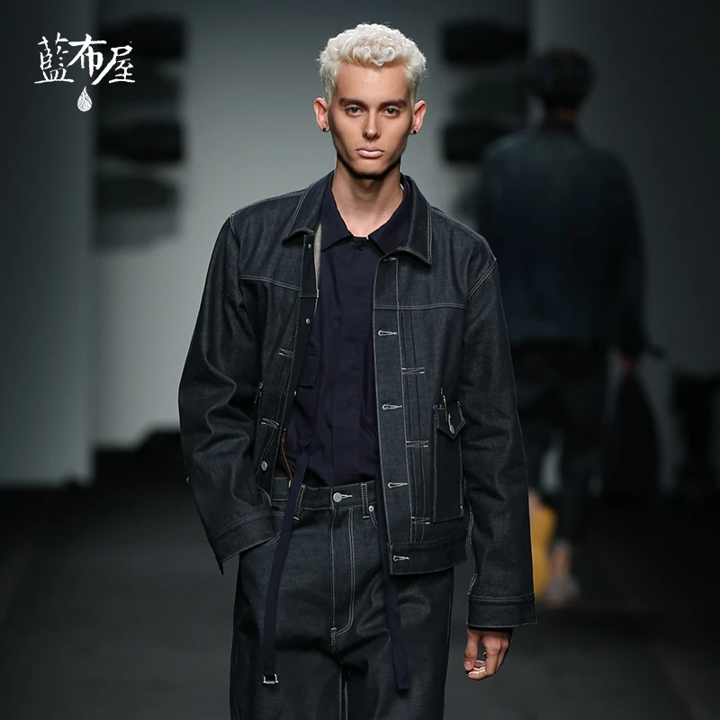蓝布屋上海时装周走秀款 贝原原色赤耳丹宁男士牛仔夹克500JING