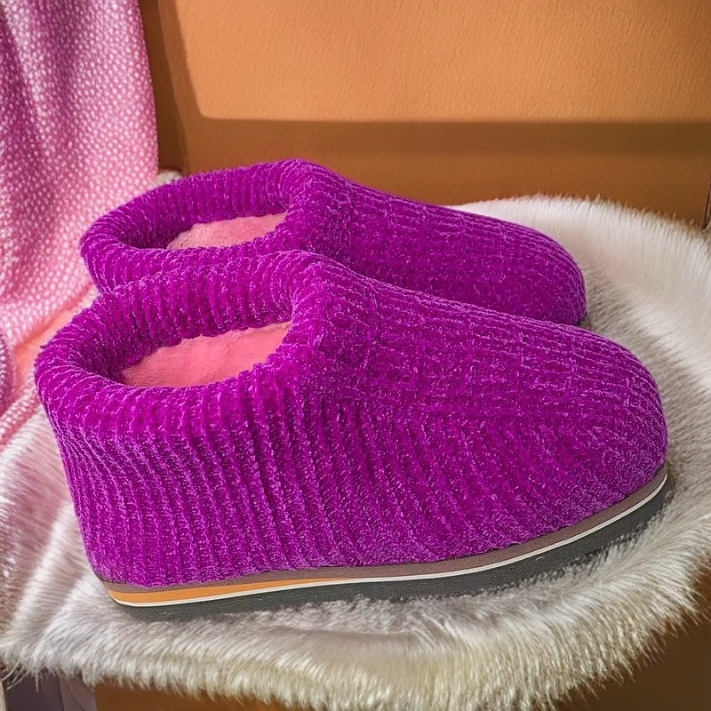 【光泽绒高帮棉靴】纯手工光泽绒编织棉鞋保暖加绒加厚手工棉拖鞋