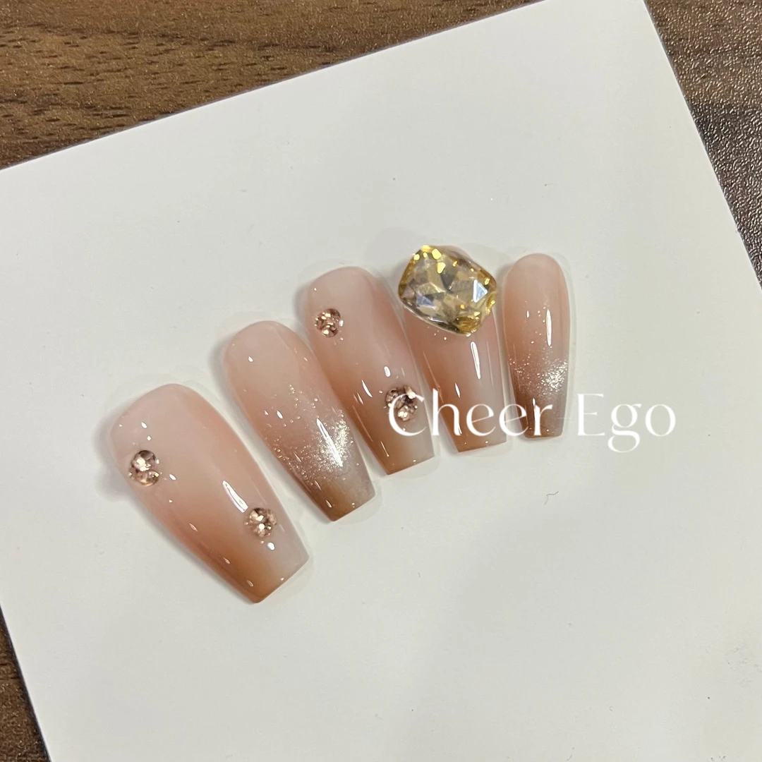 【桂叶】Cheer-ego纯手工高端穿戴甲清透百搭C751（现货）穿戴式