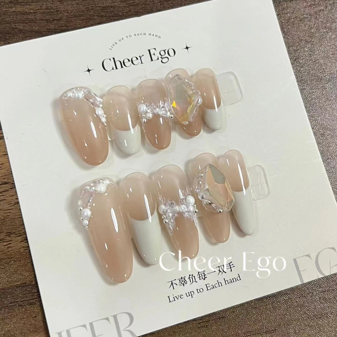 【白月光】Cheer-ego纯手工高端穿戴甲清透百搭C744（现货）穿戴式