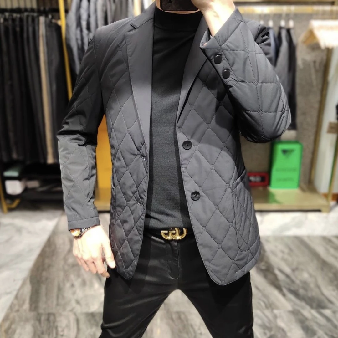 男士西服时尚休闲潮流修身百搭轻薄秋冬加厚