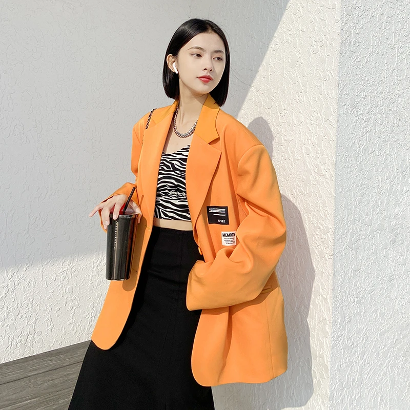 西装外套女春秋季新款韩版宽松廓形oversize宽肩时髦炸街小西服