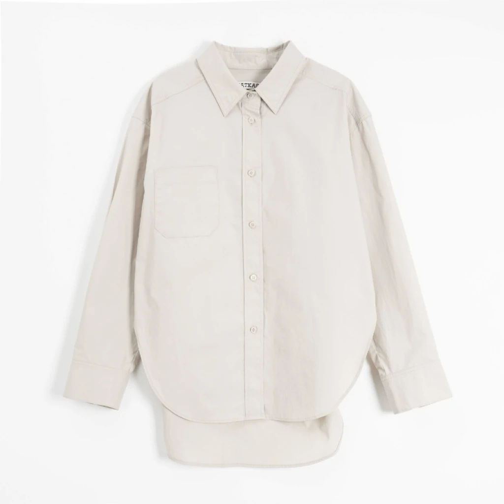 MATKASI row风干净纯粹素雅净版翻领纯色长袖衬衫