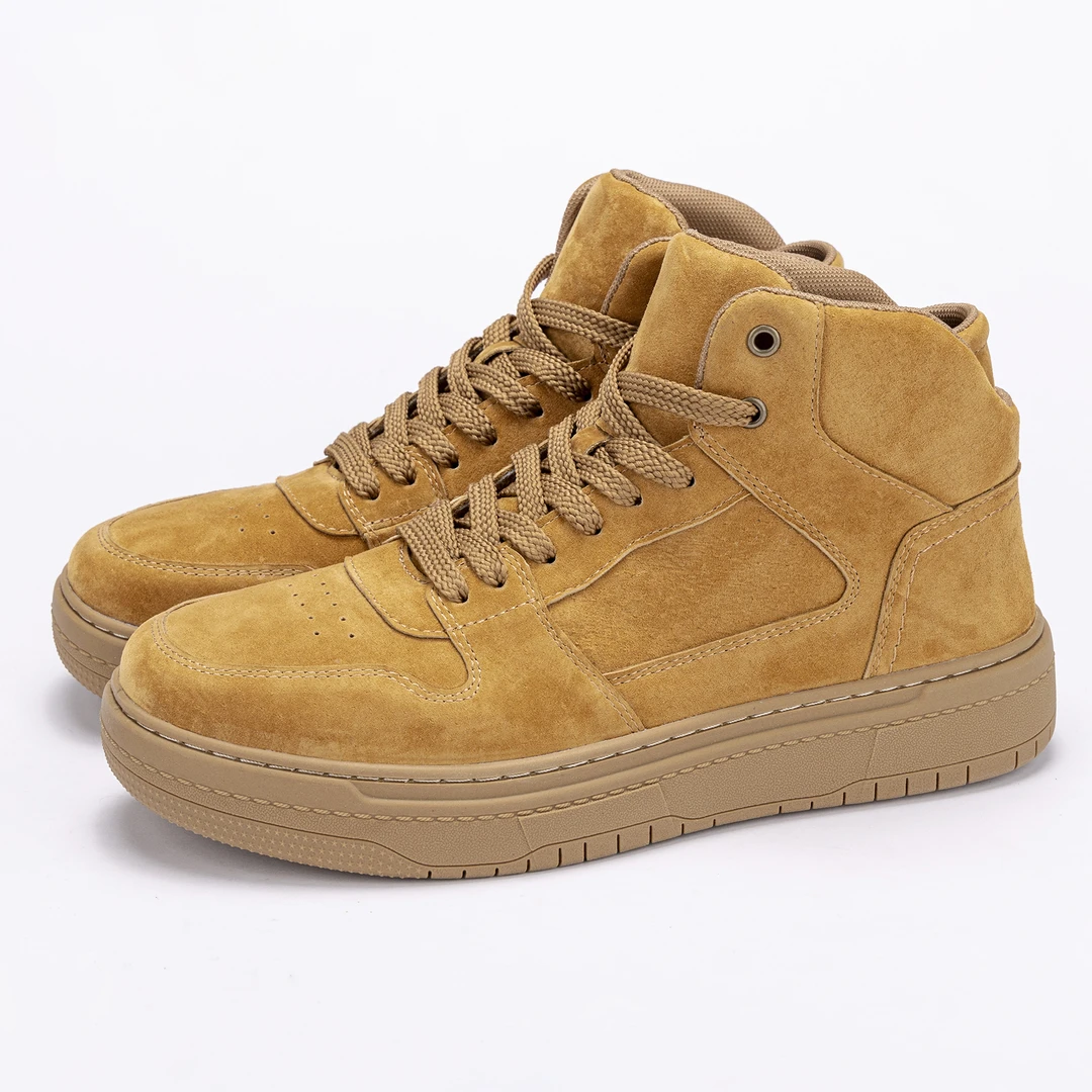 板鞋新款男士春秋休闲百搭男鞋厚底高帮鞋子男款真皮中帮鞋潮流