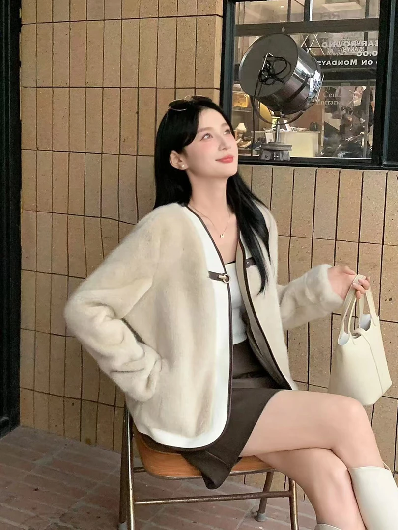 邹先生852-32皮毛一体毛毛外套气质网红时尚百搭