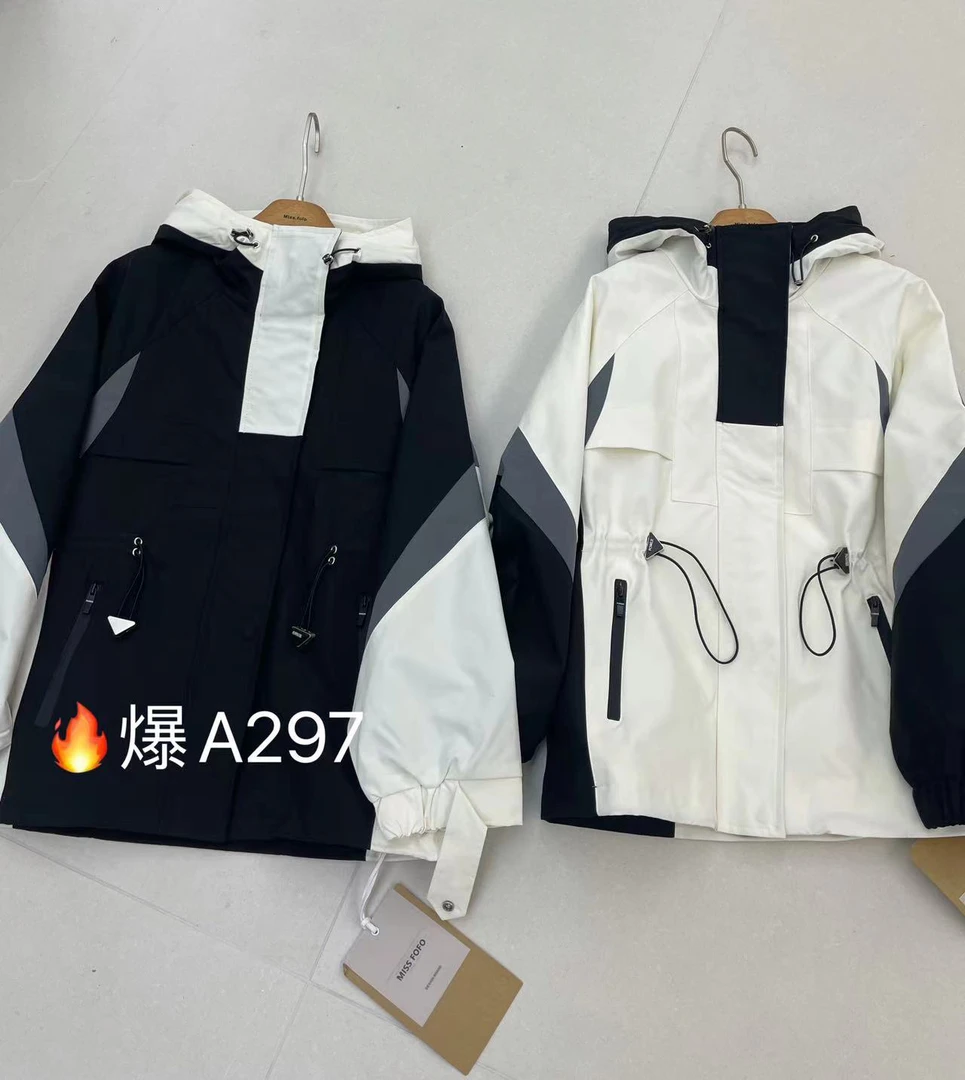 邹先生297-29秋季新款时尚拼接连帽冲锋衣外套运动韩版拼色休闲