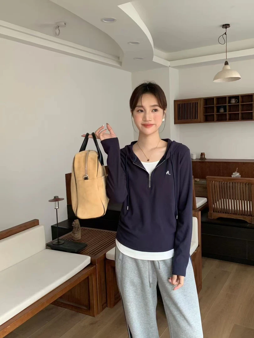 邹先生5389-29高弹力连帽打底衫气质T恤