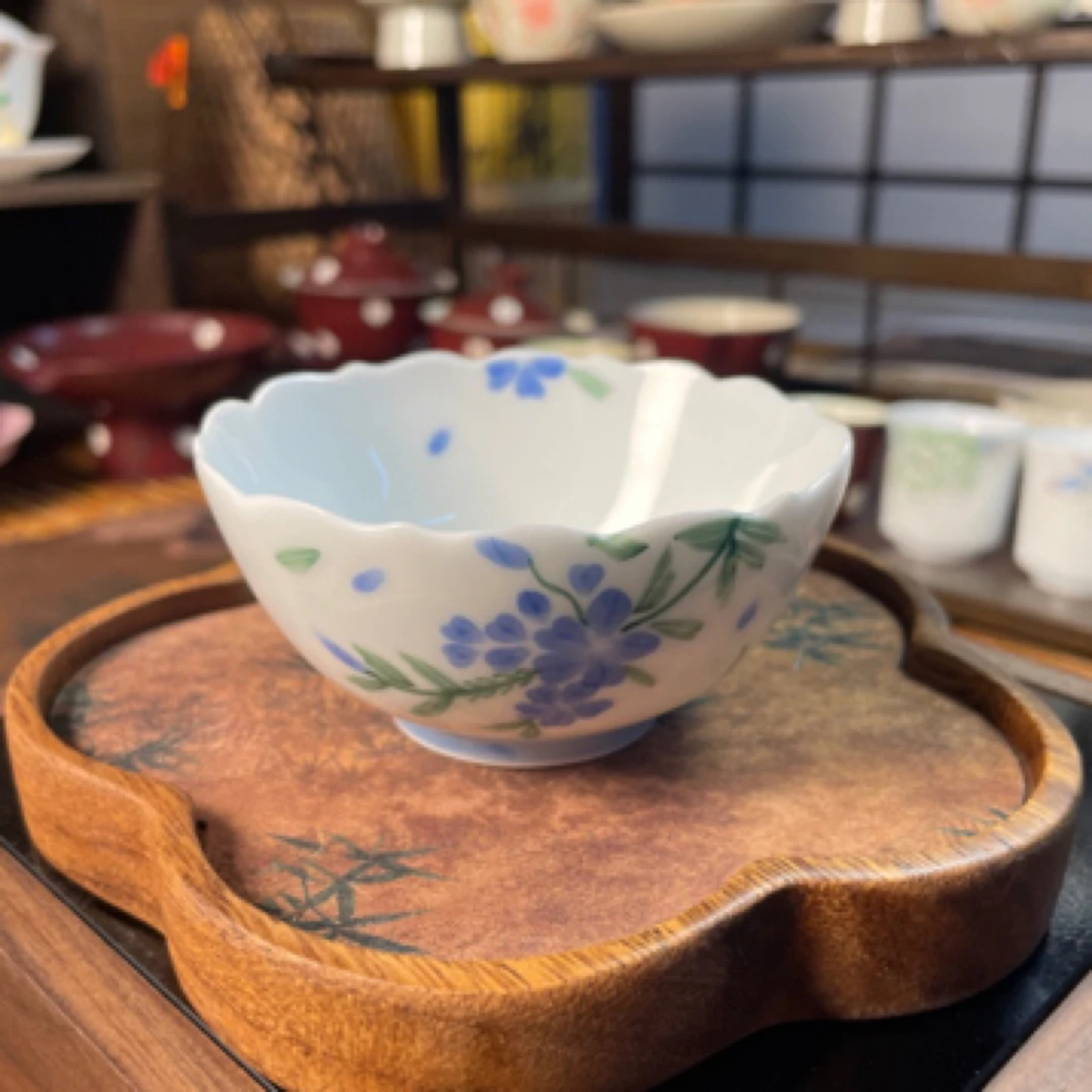 手绘兰花主人杯花口杯高端手绘