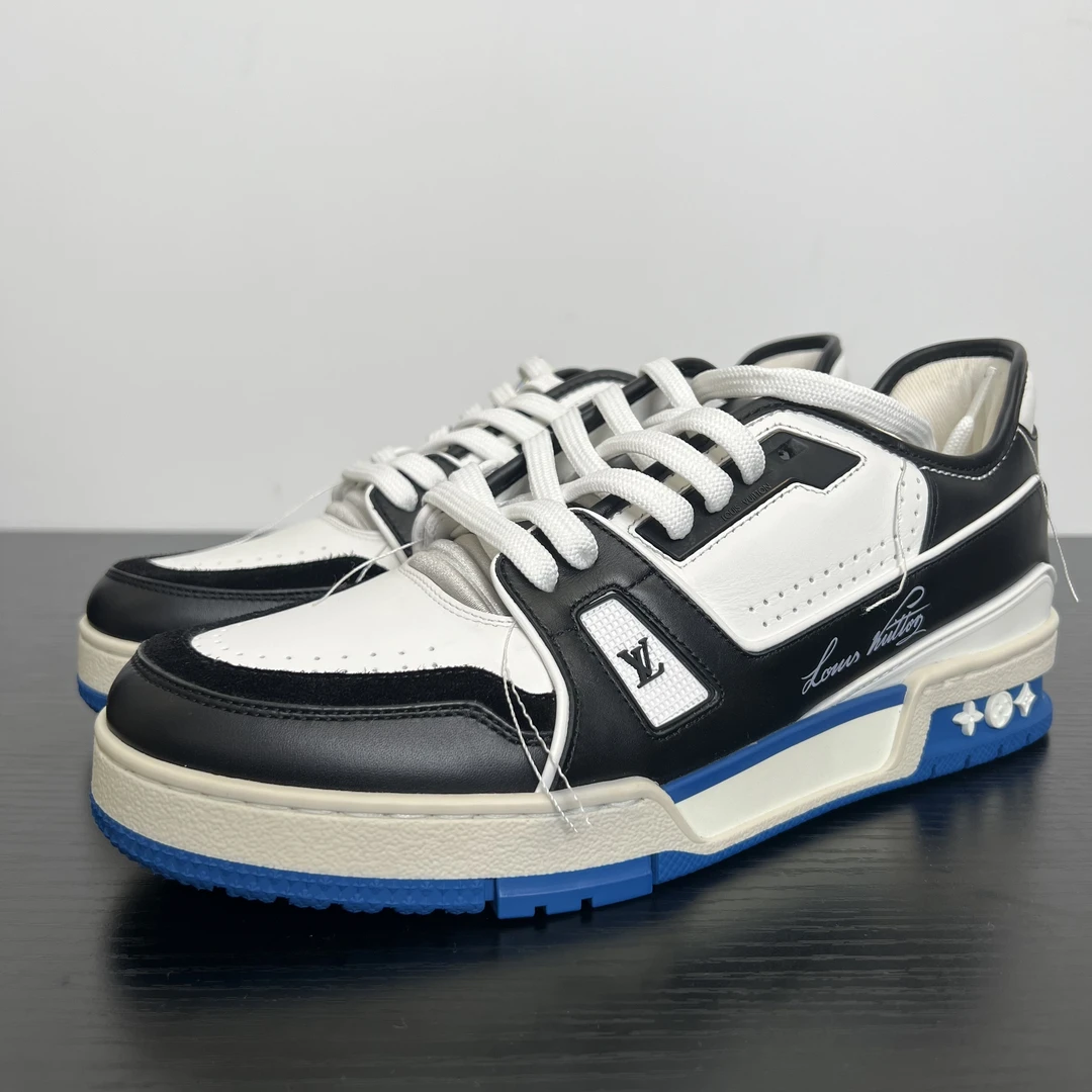 99新 LouisVuitton/路易威登 蓝白熊猫配色Trainer 运动鞋