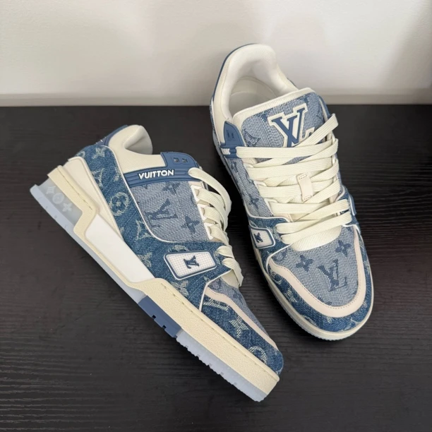 99新 LouisVuitton/路易威登 24款全蓝牛仔trainer板鞋