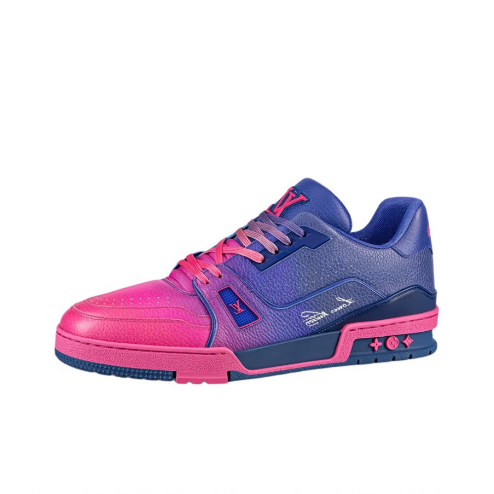 全新未使用 LouisVuitton/路易威登 Trainer 时尚低帮板鞋 红紫色